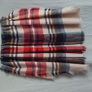Plaid Blanket Scarf - 54 x 54